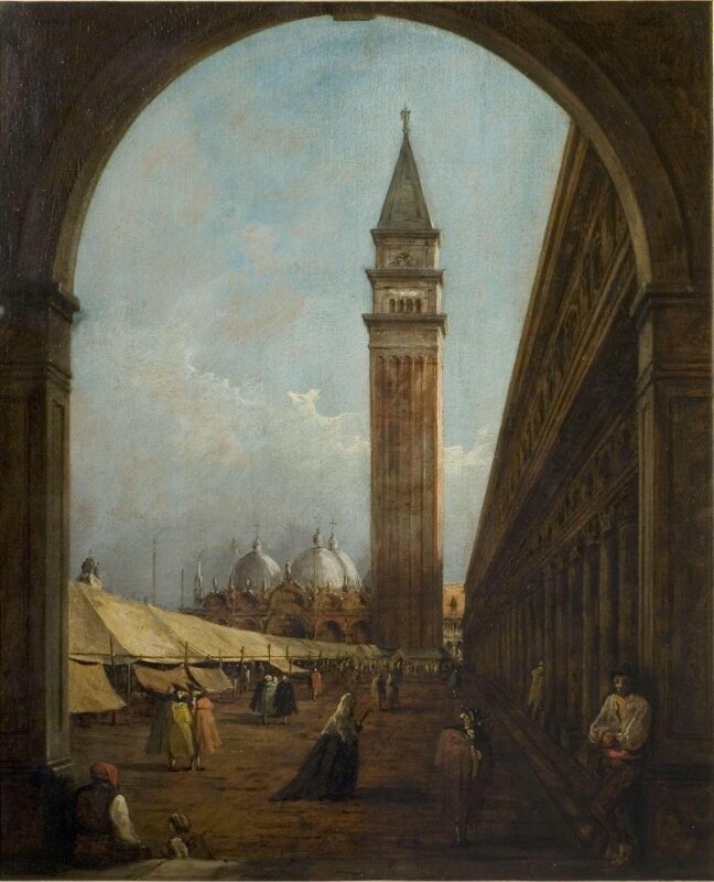 Venice: A Fair in the Piazza San Marco Seen through an Archway at the South-West End