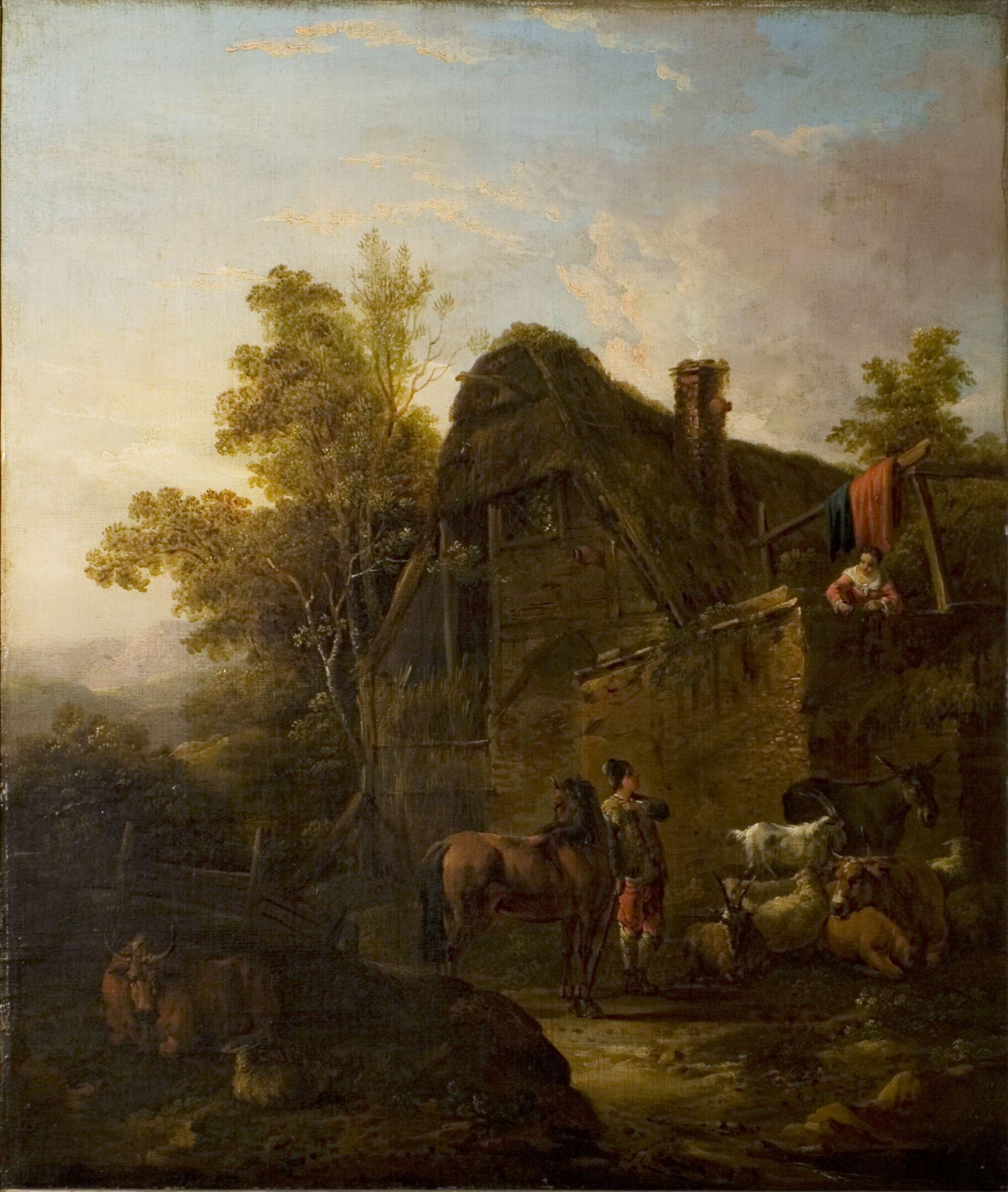 A horseman stopping before an inn, Isack van Ostade, late 18th century-early 19th century