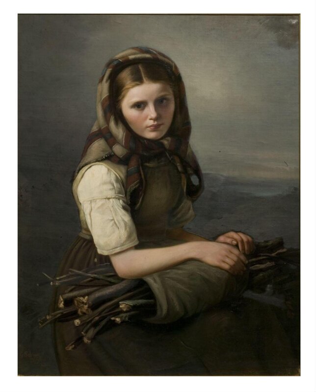 Girl Gathering Sticks