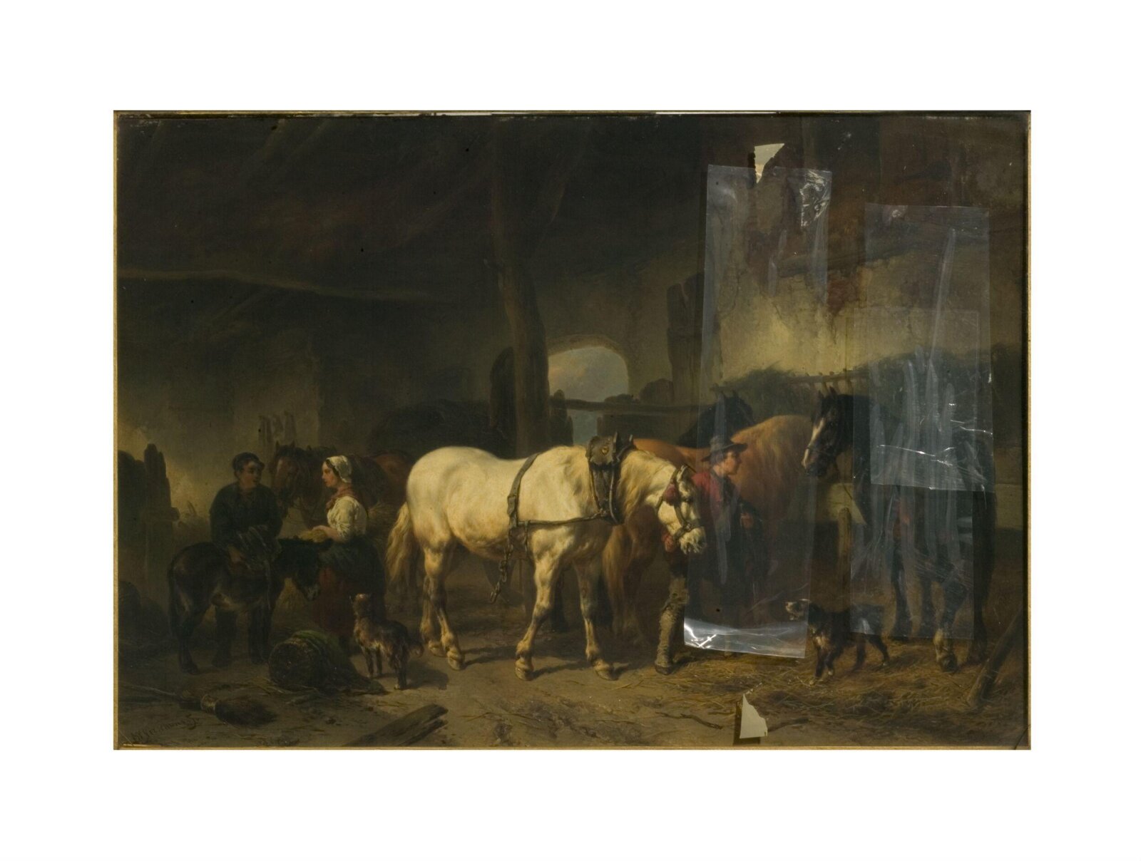 Interior of a Stable, Wouter Verschuur, 1853