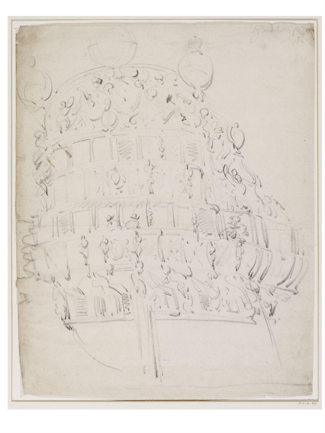 willem van de velde the younger, Stern of the English ship Hampton Court