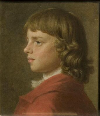 A boy in a red coat