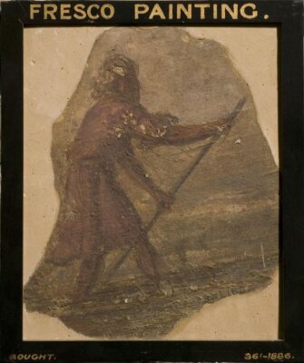 A Figure in the Attitude of Punting (fragment of wall decoration), Giovanni da Udine, mid 16th century