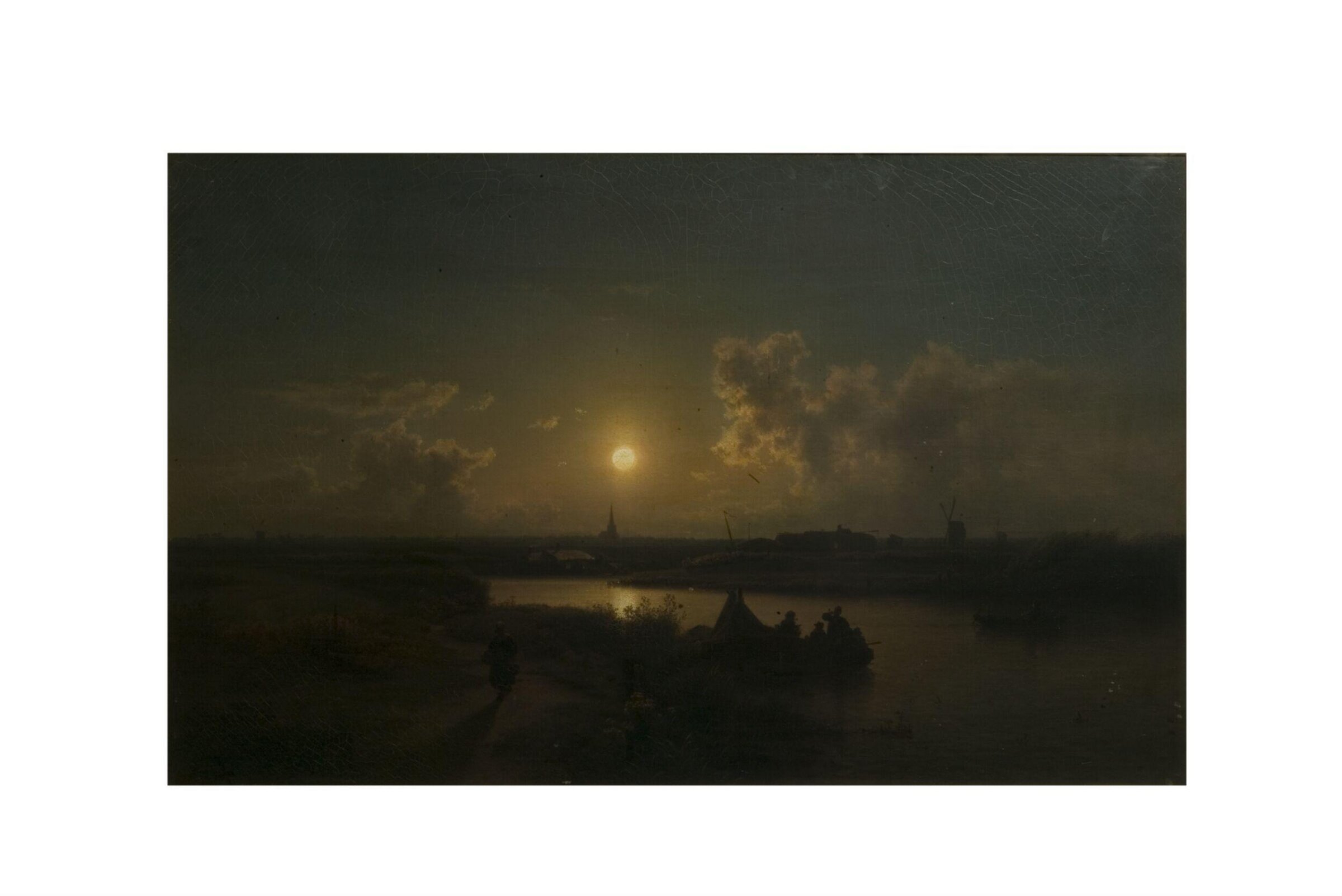 River, with Moonlight Effect, Karl Adloff, 1859