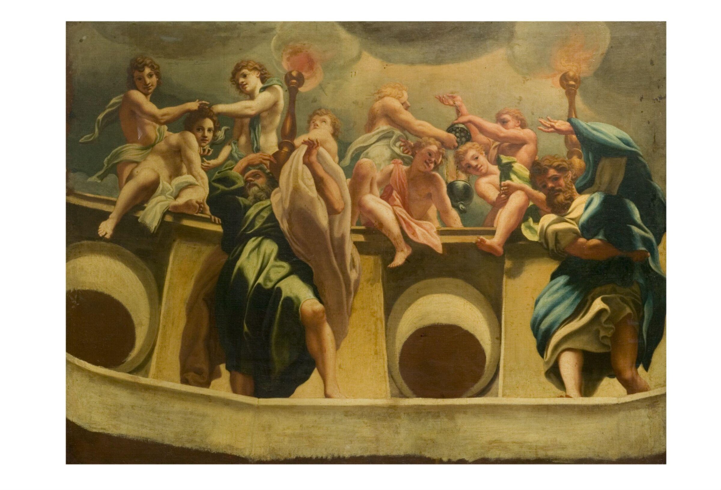Apostles and Angels at the Assumption (copy of the fresco in the cupola of Parma Cathedral), Correggio, 19th century