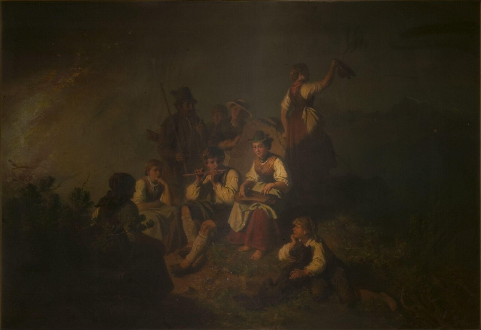 Midnight Fires on the Alps, Julius Köckert, ca. 1850-1885