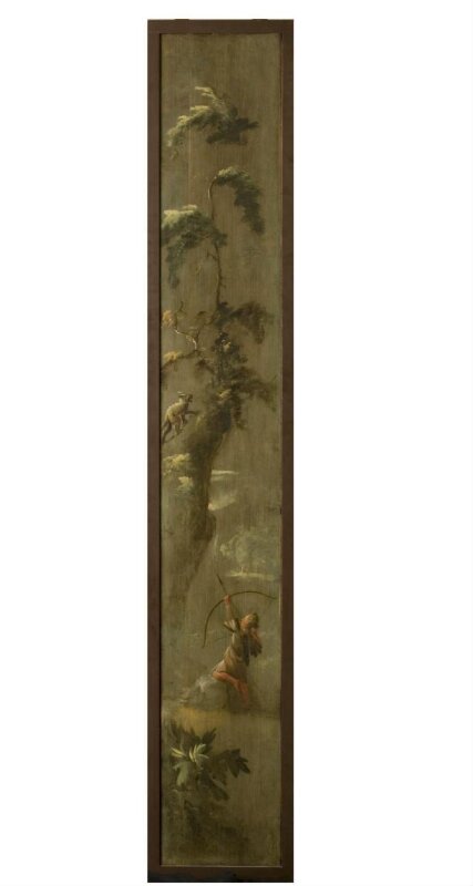 An Archer Hunting an Ibex (one of eleven panels with Chinoiserie decoration)