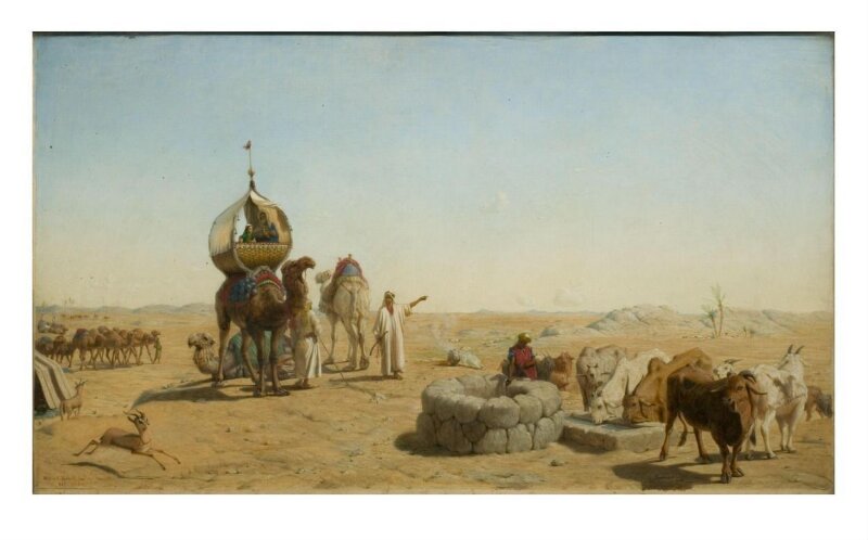 Caravan Halting at a Well in the Desert
