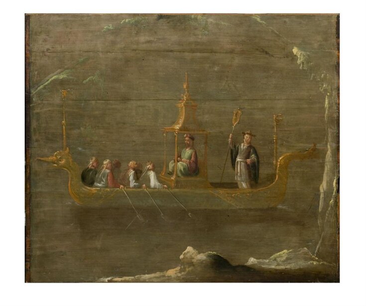 A Chinese Dignitary in a Boat (one of eleven panels with Chinoiserie decoration) top image