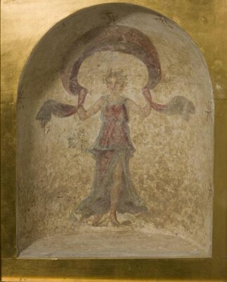 Dancer holding a scarf (model of a chapel), 2nd century
