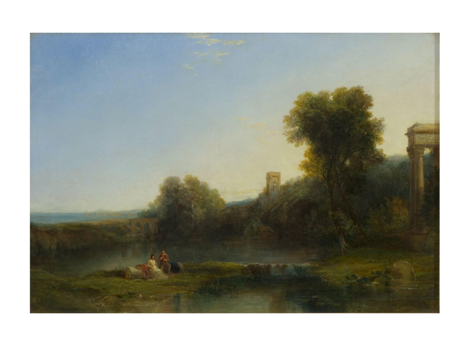A Landscape with Classical ruins, Thomas Creswick, 1830