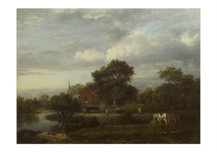 Landscape with cottage and brook top image