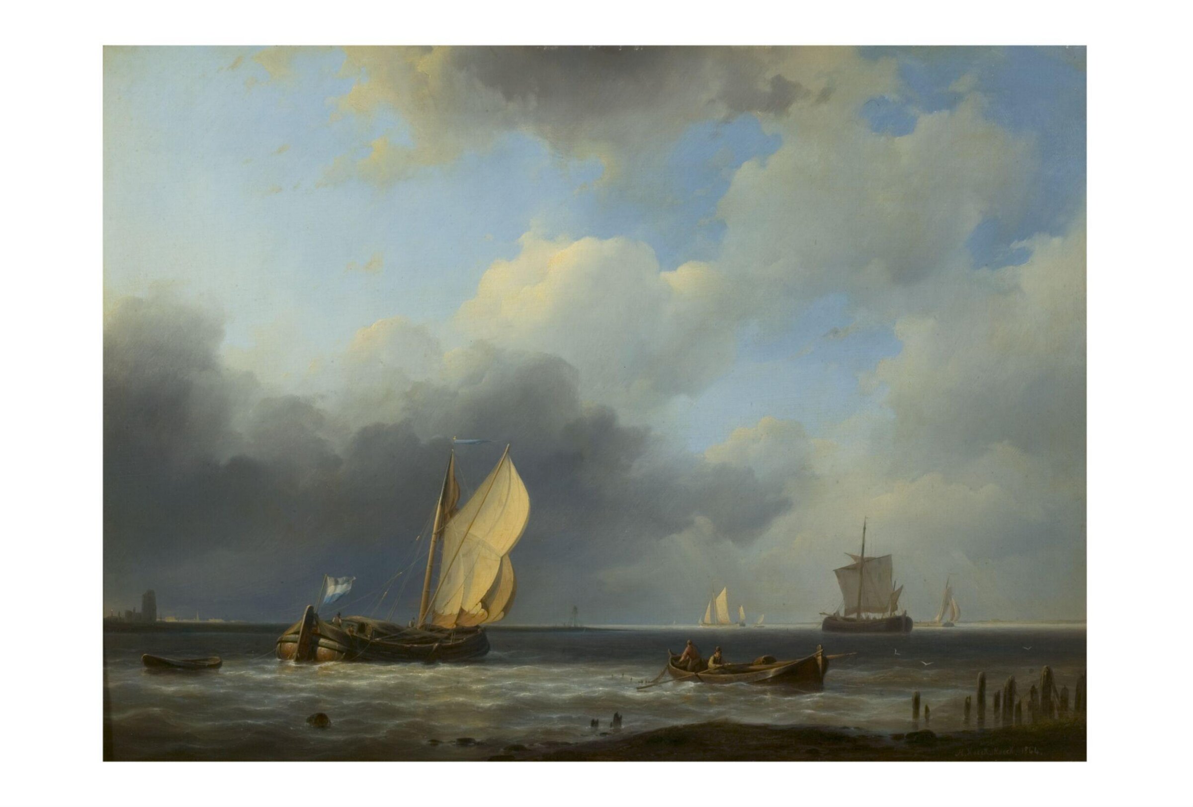 Sea piece: a threatening sky, Hermanus Koekkoek the Elder, 1844