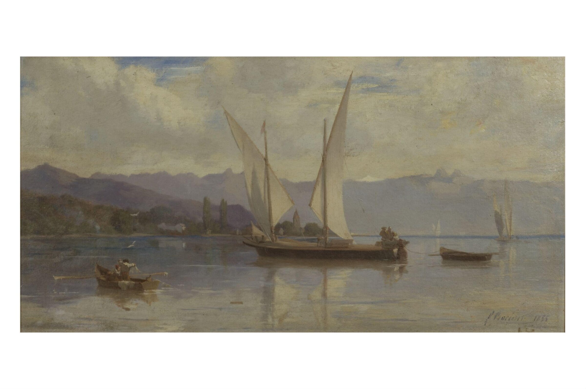 Lake Geneva, with Sailing Boats, François Bocion, 1855