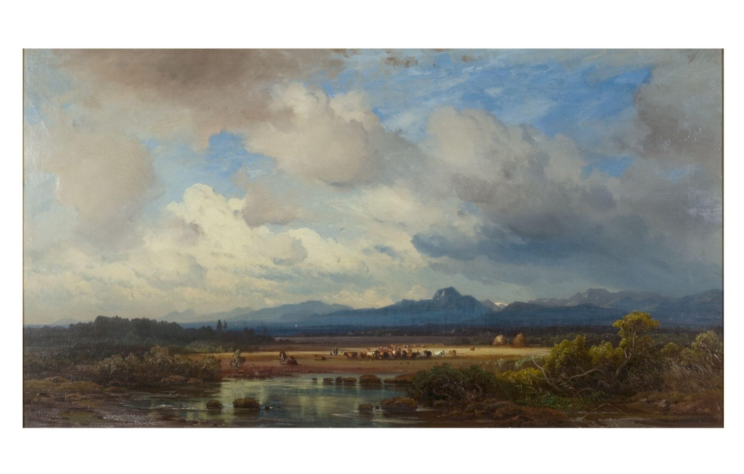 Landscape with cattle at a stream, Eduard Schleich, c.1850