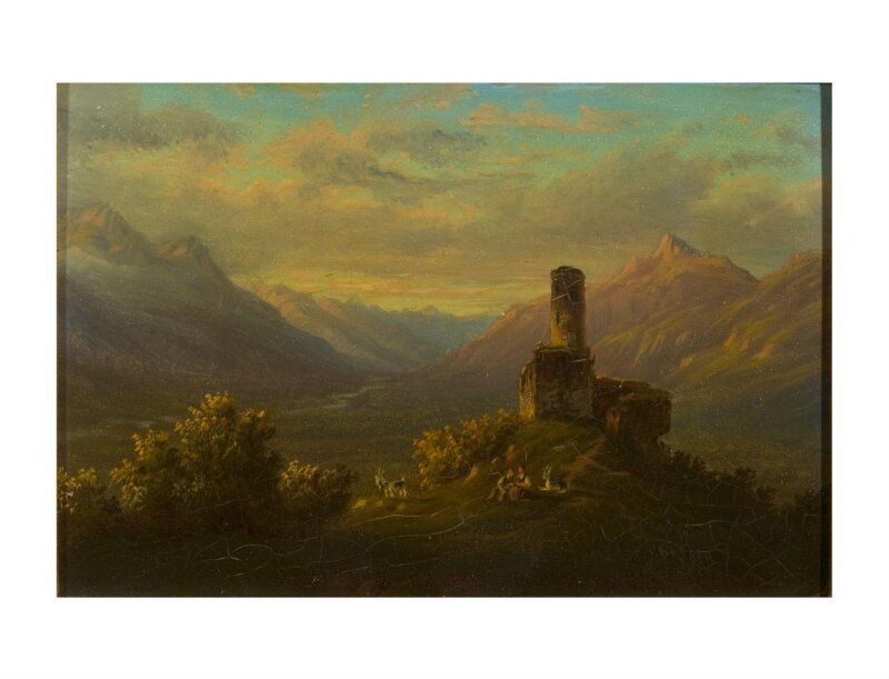 View of the Dent du Midi with Figures