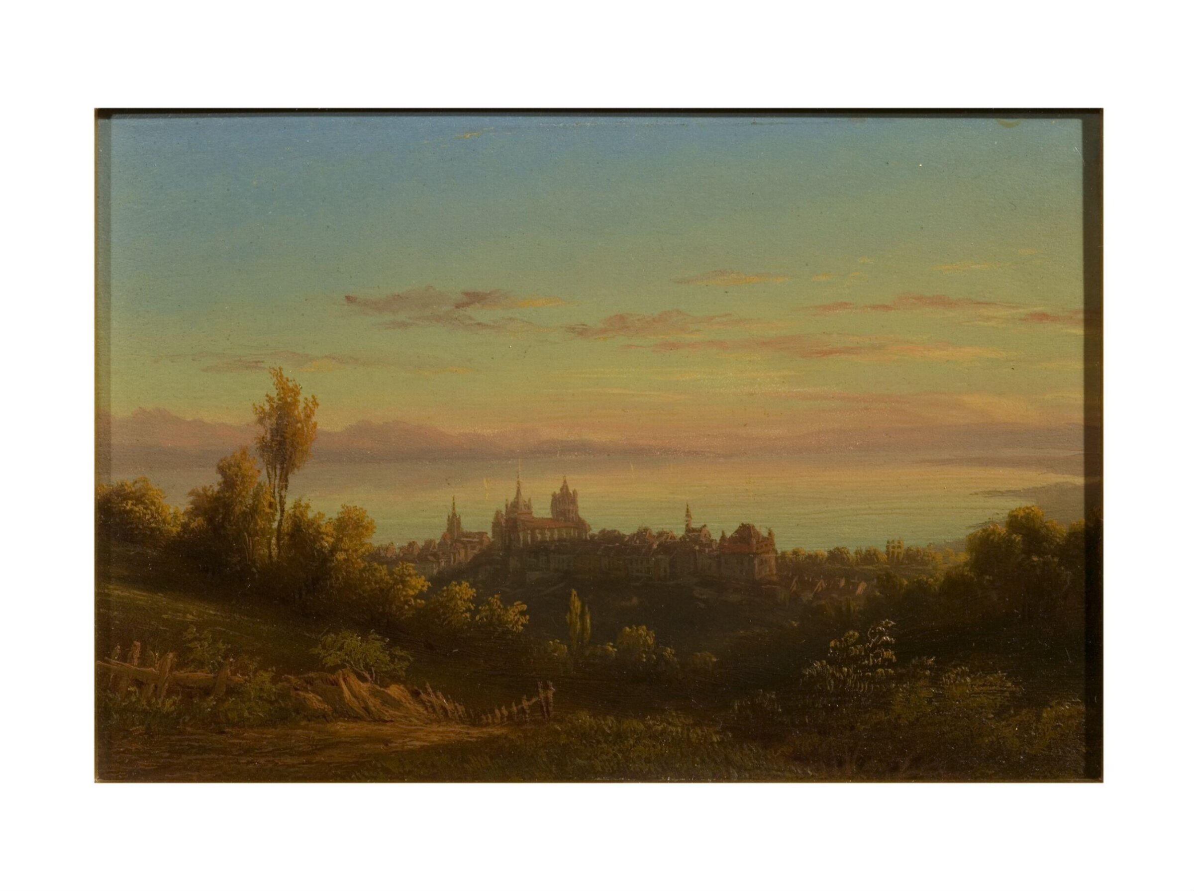 Landscape: distant view of Lausanne, Jean Bryner, ca. 1850-1868