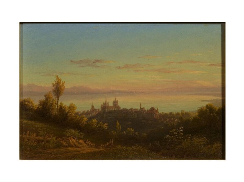 Landscape: distant view of Lausanne