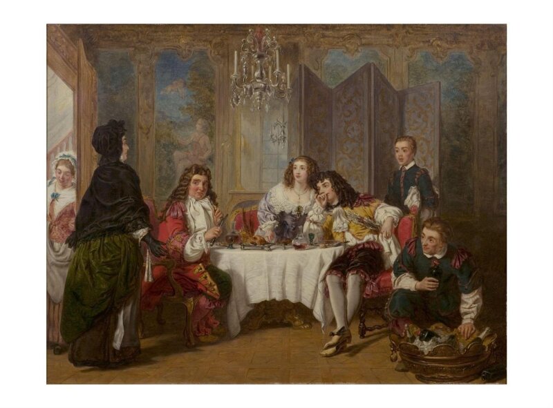 Scene from <i>Le Bourgeois Gentilhomme</i>: Madame Jourdain Finds her husband entertaining Dorimène and Dorante