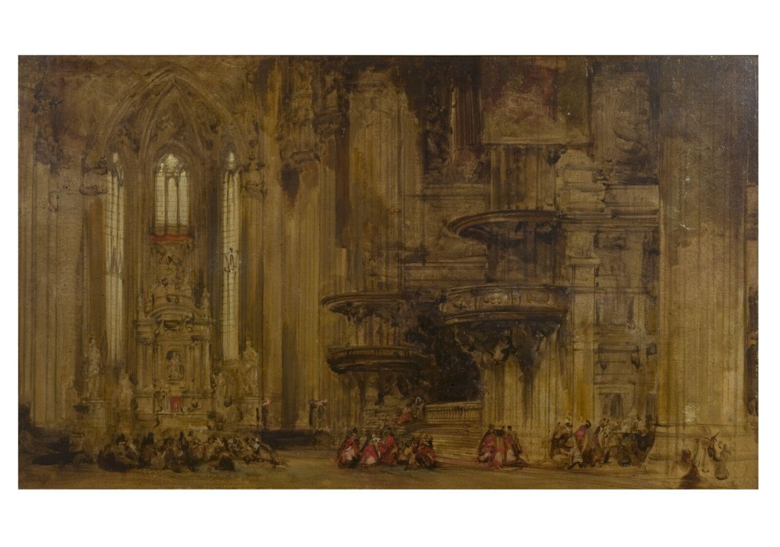 Interior of Milan cathedral, David Roberts, early 1860s