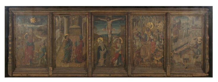 Altarpiece with the crucifixion and scenes from the life of St Denis top image
