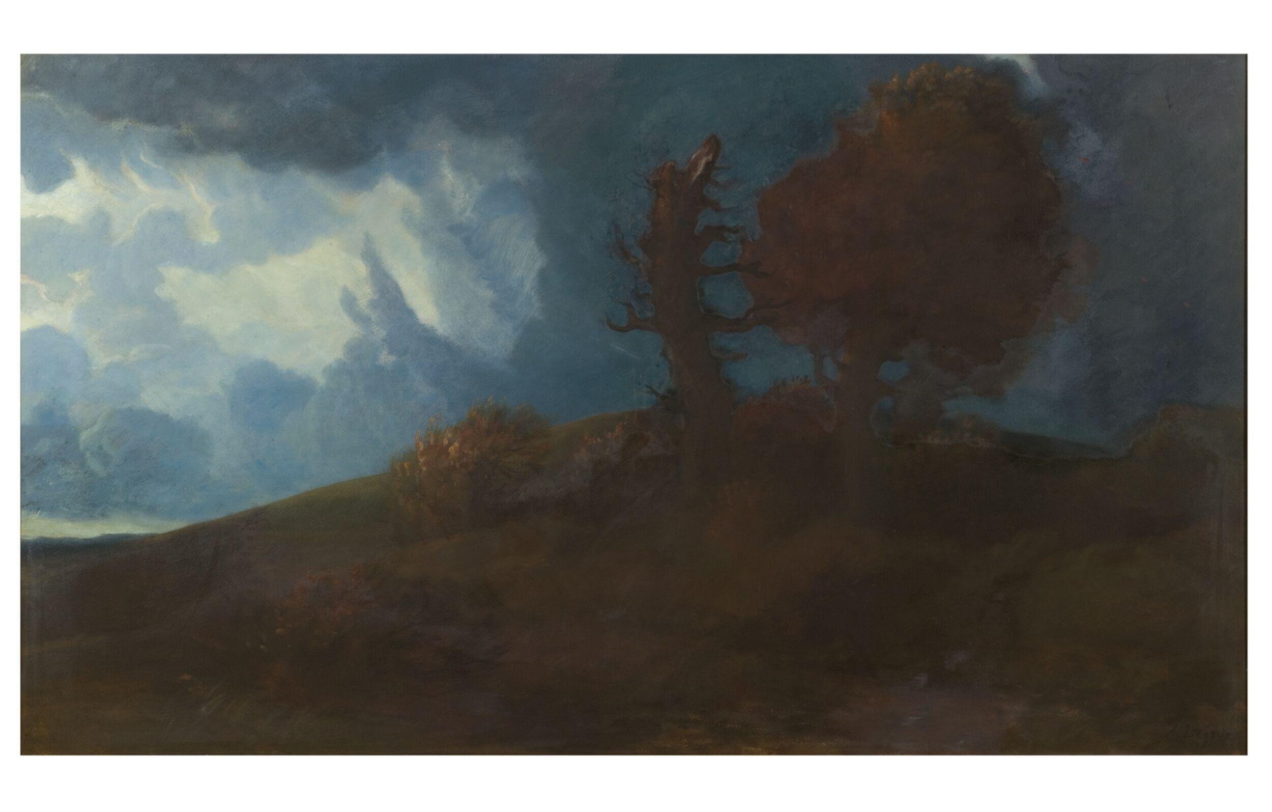 Landscape with road over a hill