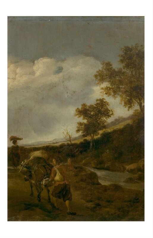 A Peasant driving a laden mule