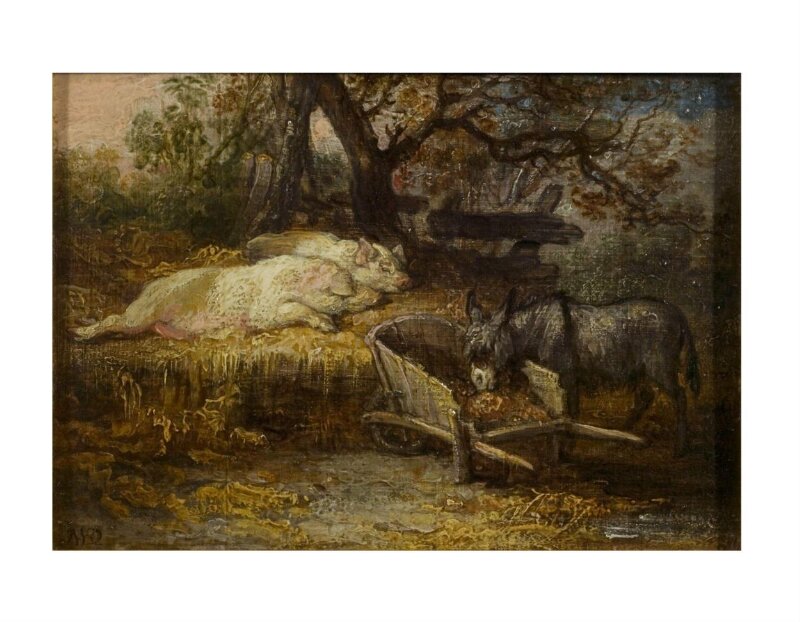 Donkey and pigs