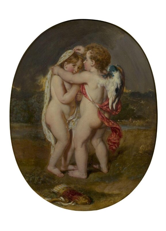 Cupid Sheltering His Darling from the Approaching Storm