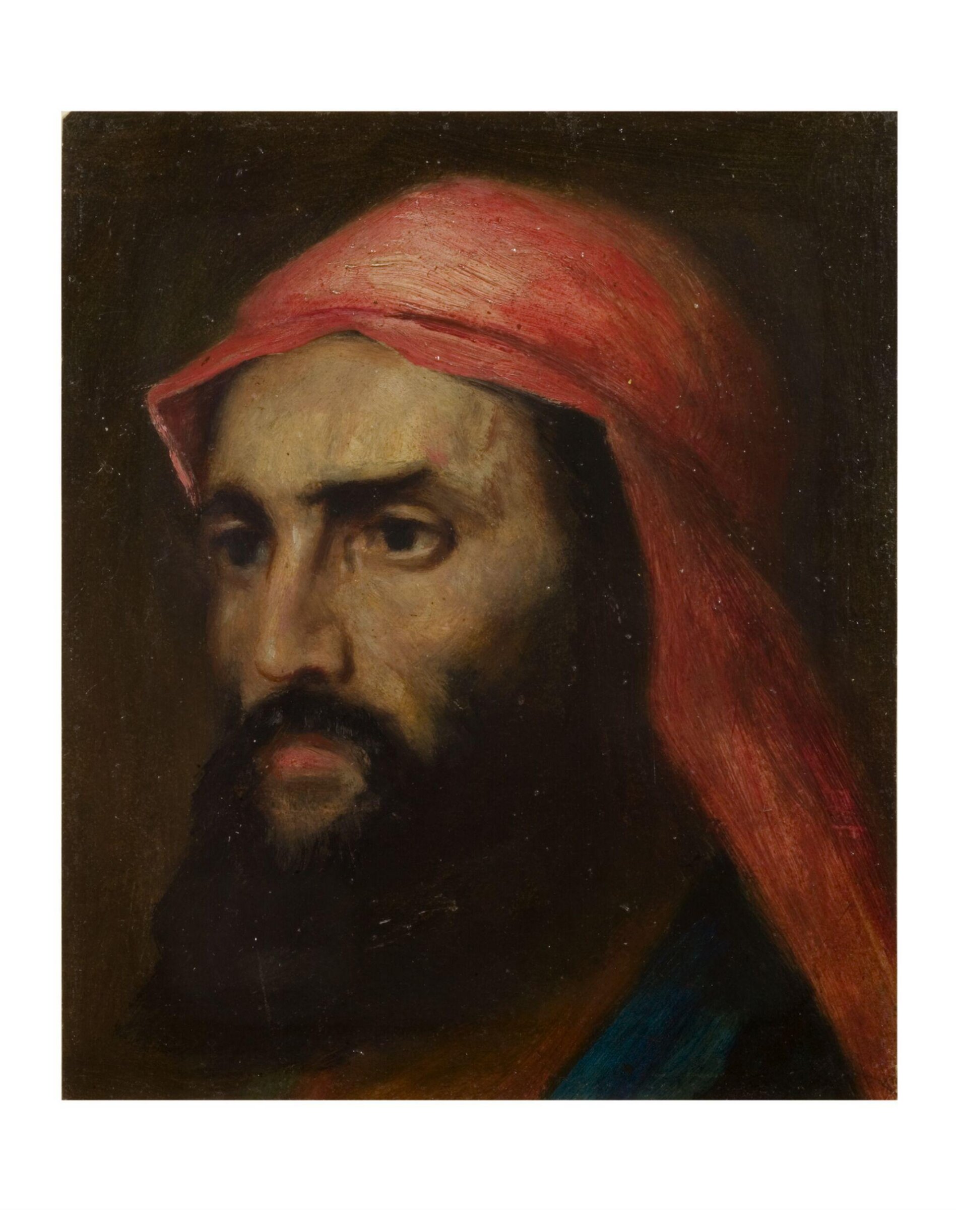 Head of a man in Arab dress, possibly Sir Richard Burton, Albert Letchford, ca. 1890-1897