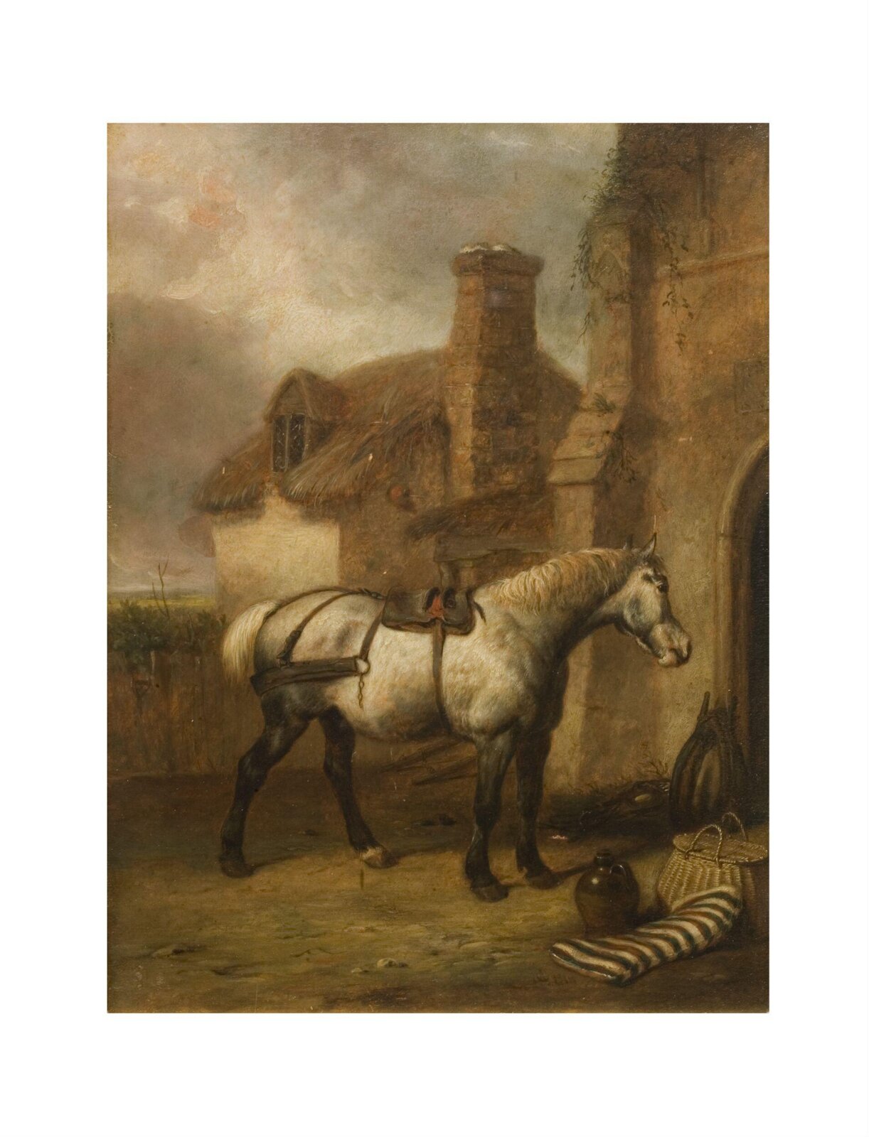 A Grey horse at a stable door, Abraham Cooper, 1818