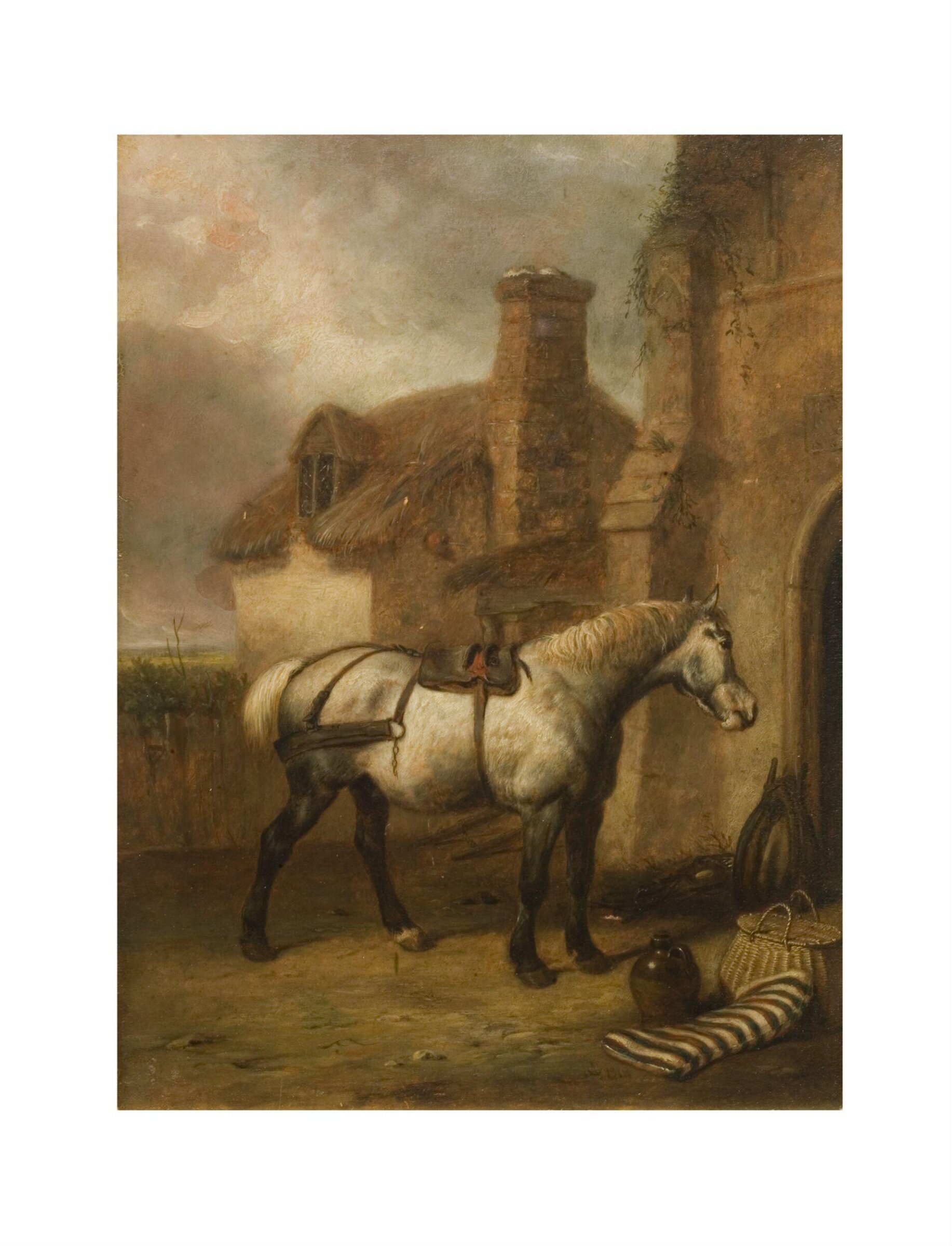 A Grey horse at a stable door, Abraham Cooper, 1818