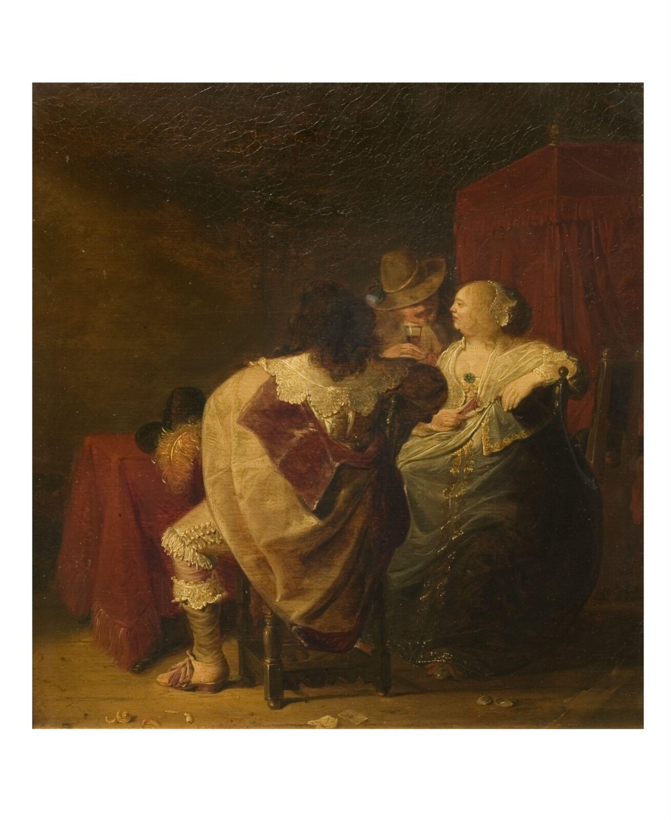 A lady being propositioned by two gentlemen, Gerard Ter Borch, late 17th century