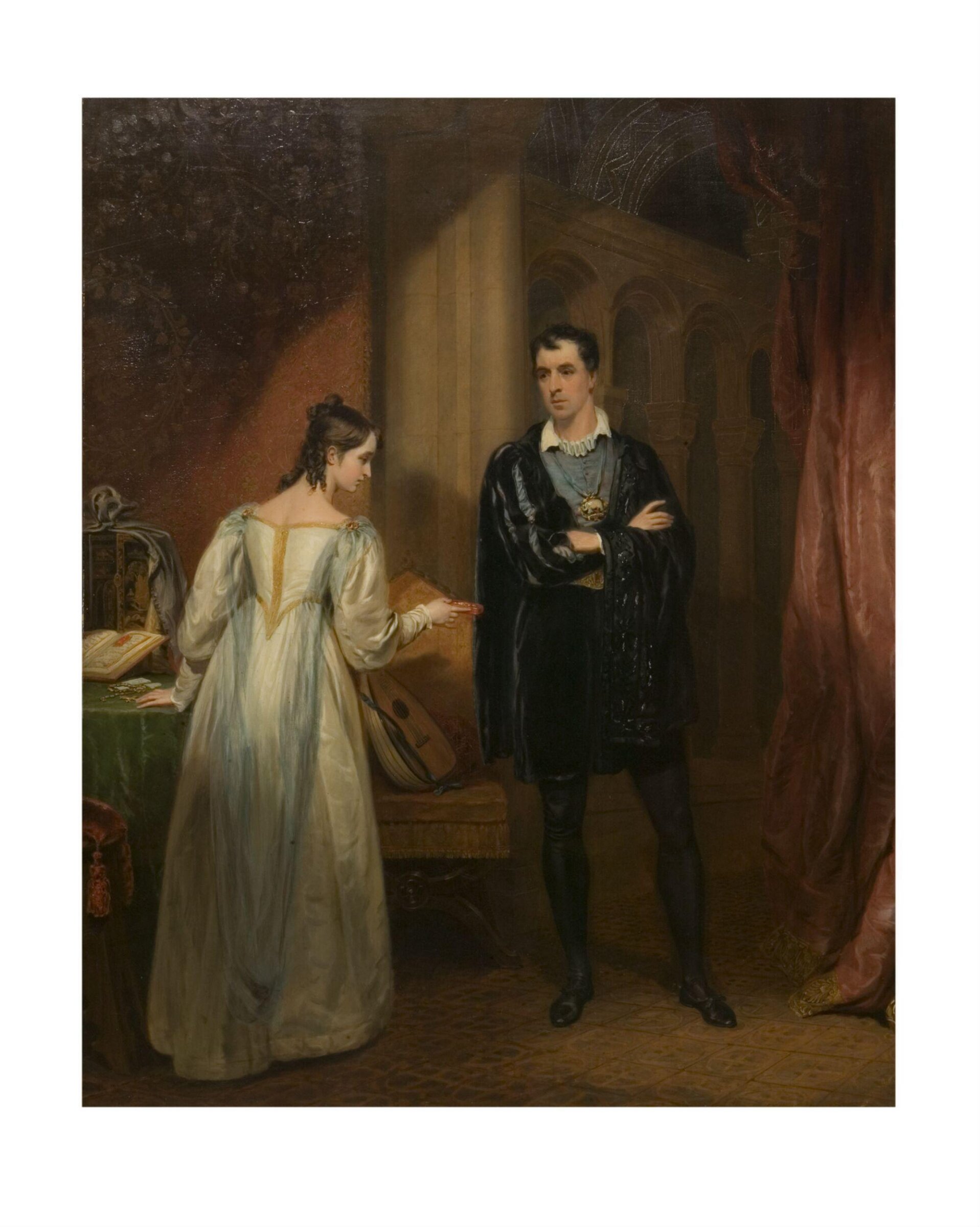 Charles Mayne Young as Hamlet and Mary Glover as Ophelia in <i>Hamlet</i> by William Shakespeare, George Clint, ca. 1831
