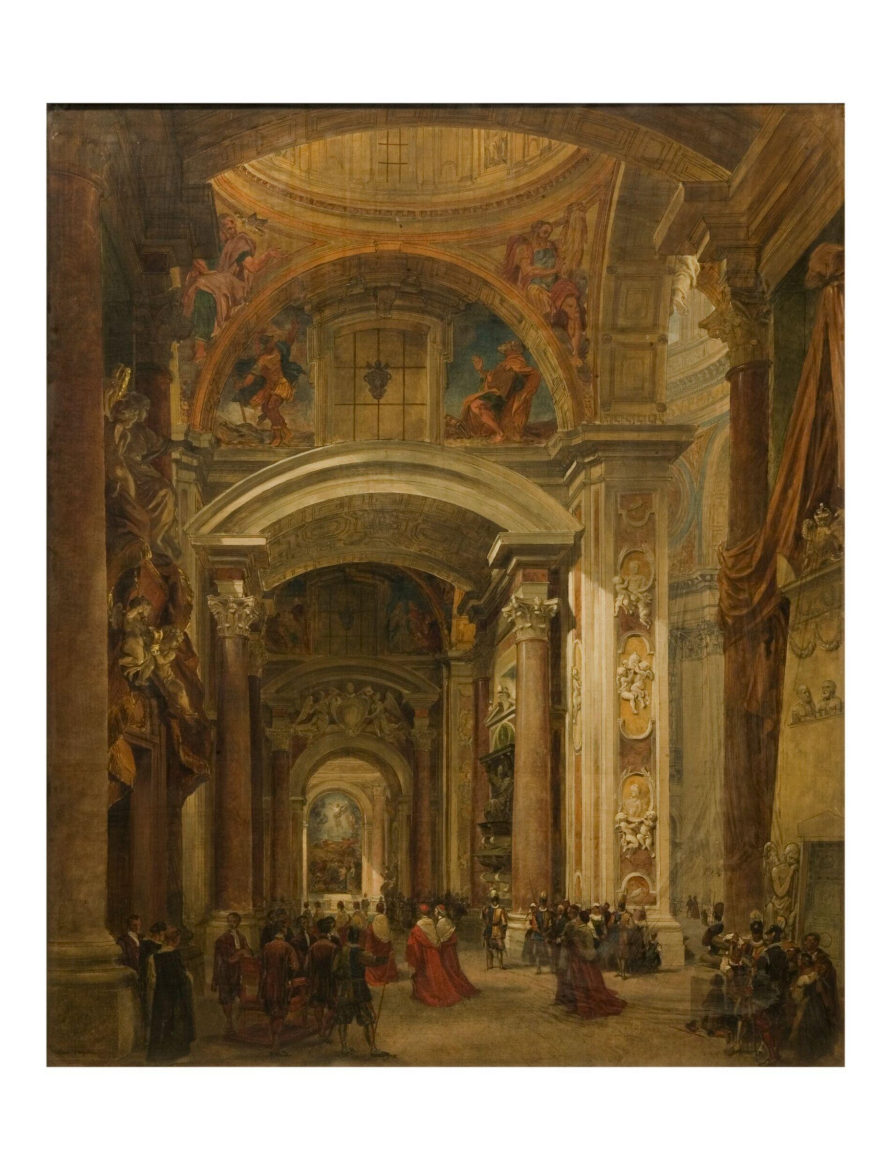 Interior of St Peter's, Rome, Луи Гаг, 1830-1885