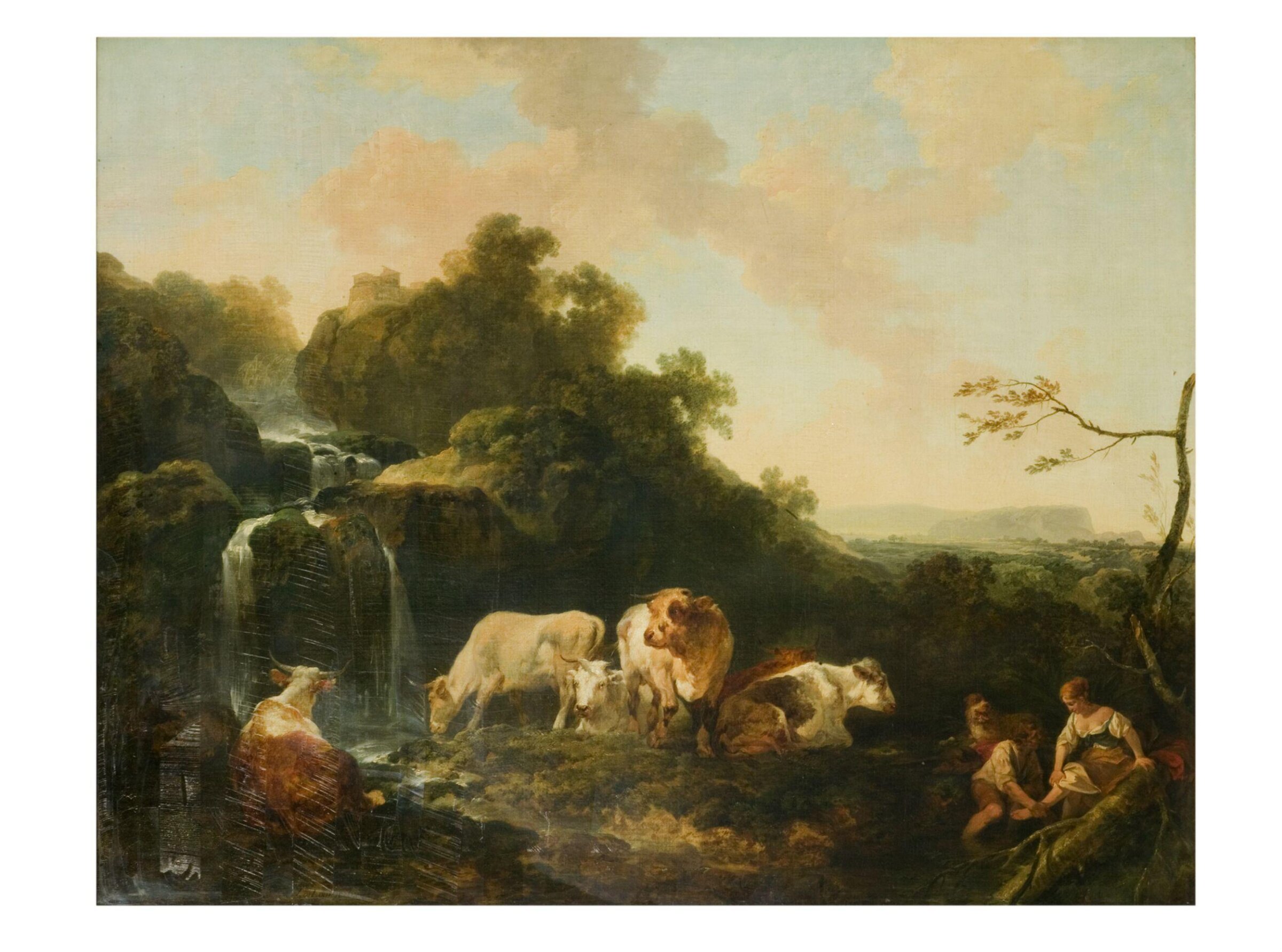 Landscape with figures and cattle, Philip James de Loutherbourg, ca. 1760-1812