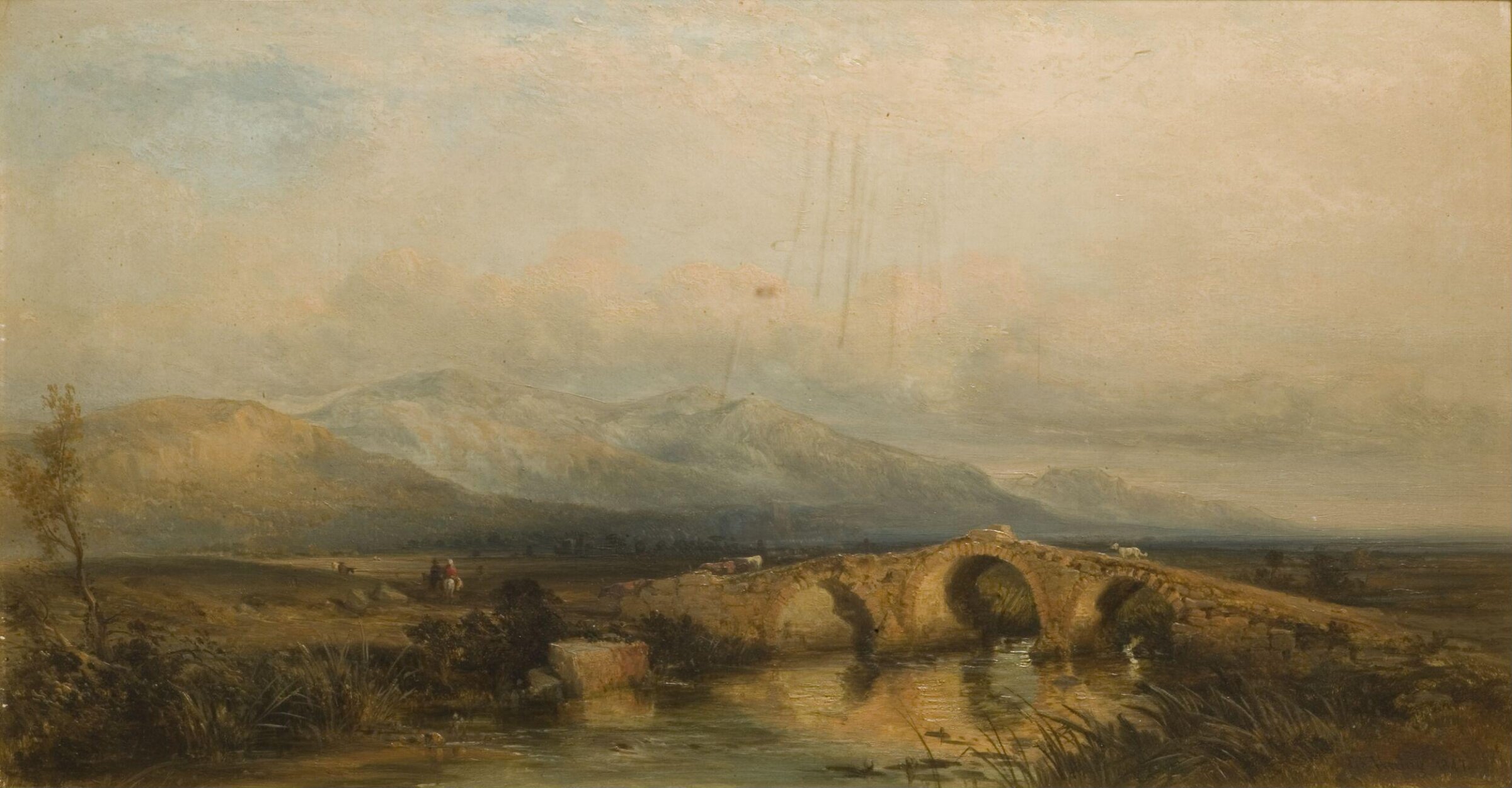 Bridge over a stream, George Edwards Hering, 1847