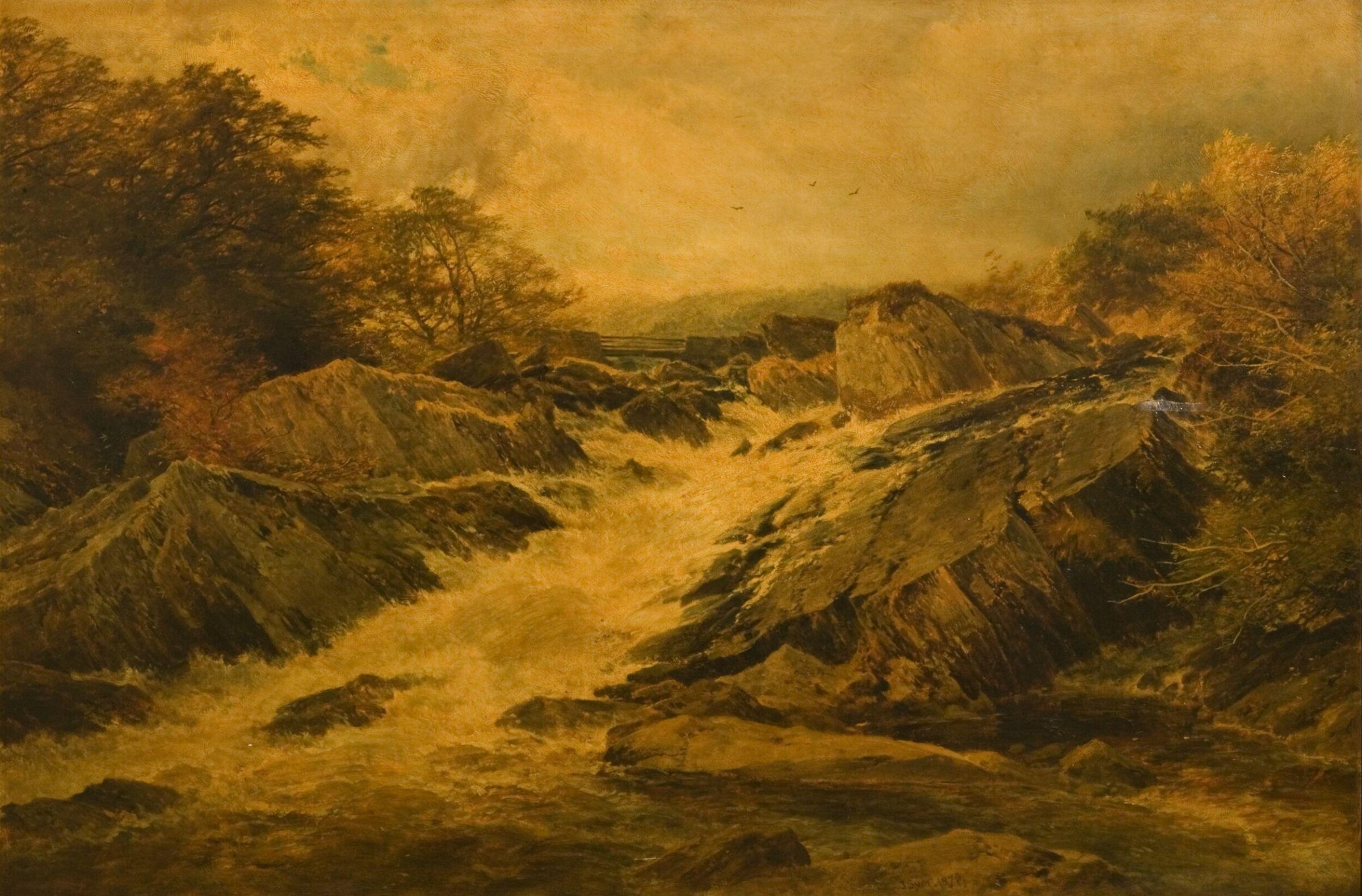 A Welsh Waterfall, John Syer, 1875