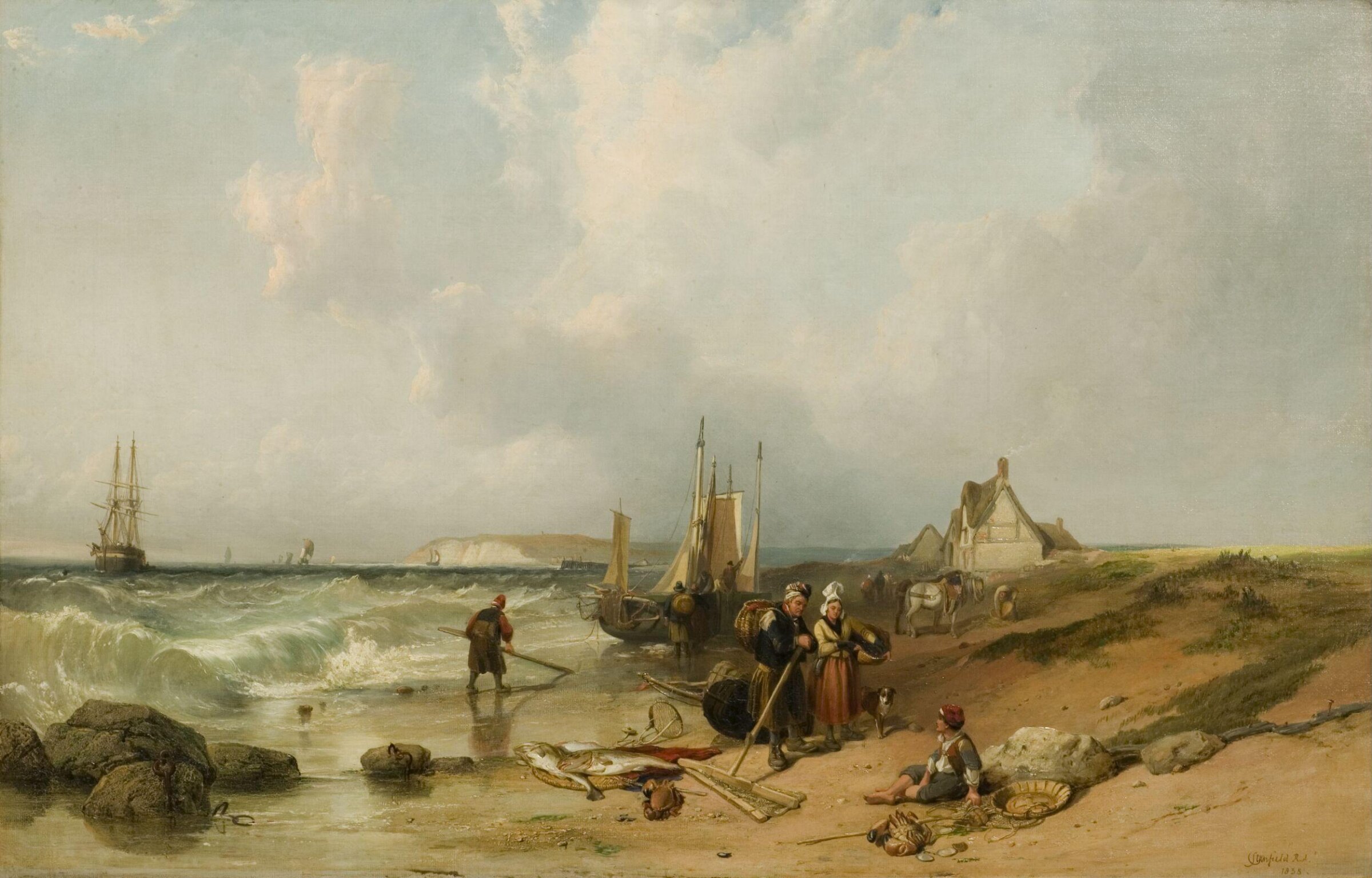 Sands near Boulogne, Clarkson Frederick Stanfield, 1838