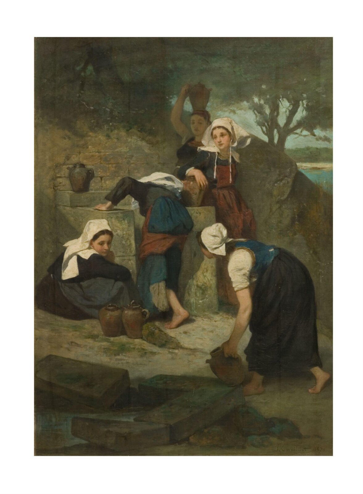 Girls at a Well, Jules Cornilliet, 1867