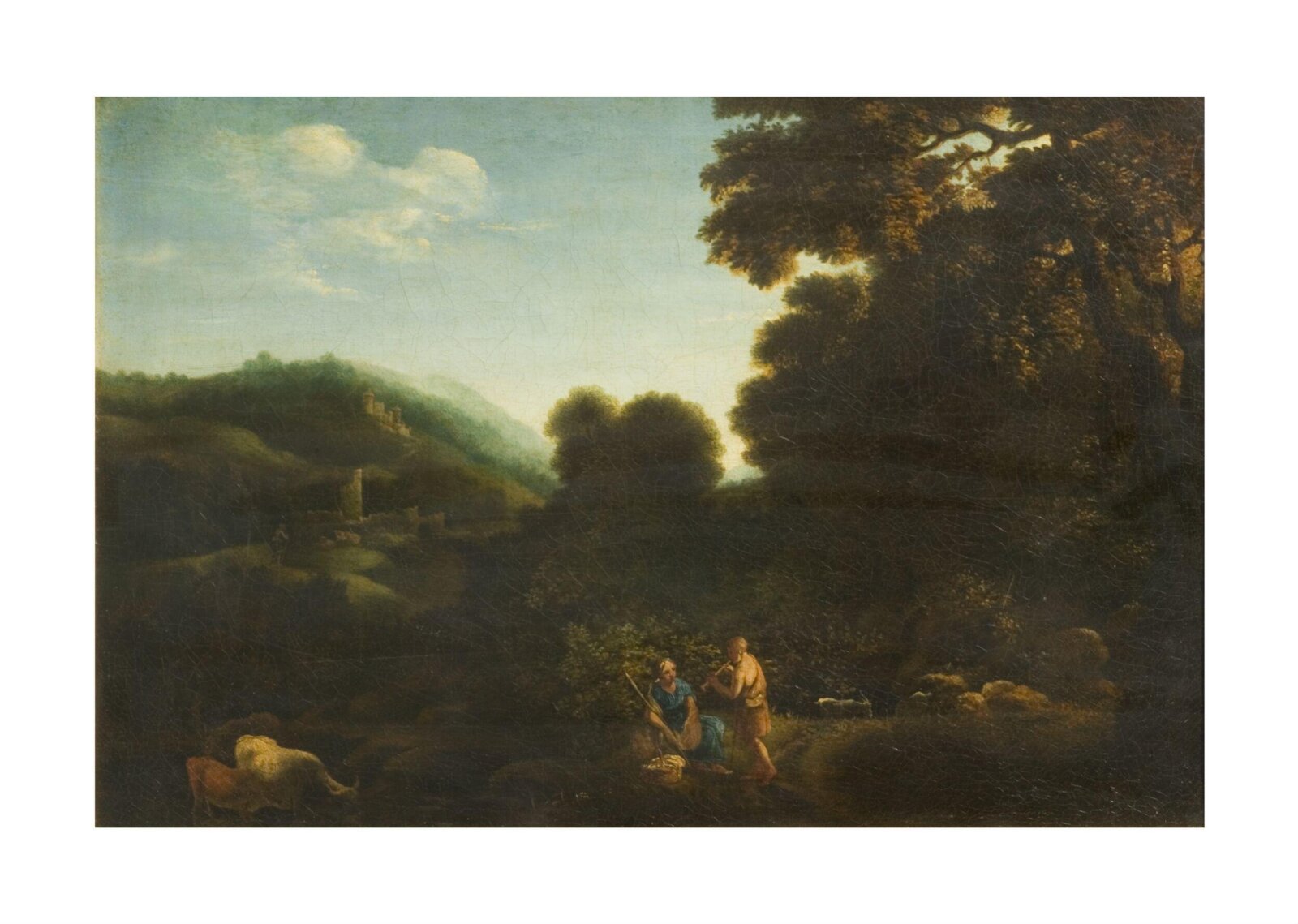 Pastoral landscape, Claude Lorrain, possibly 18th century