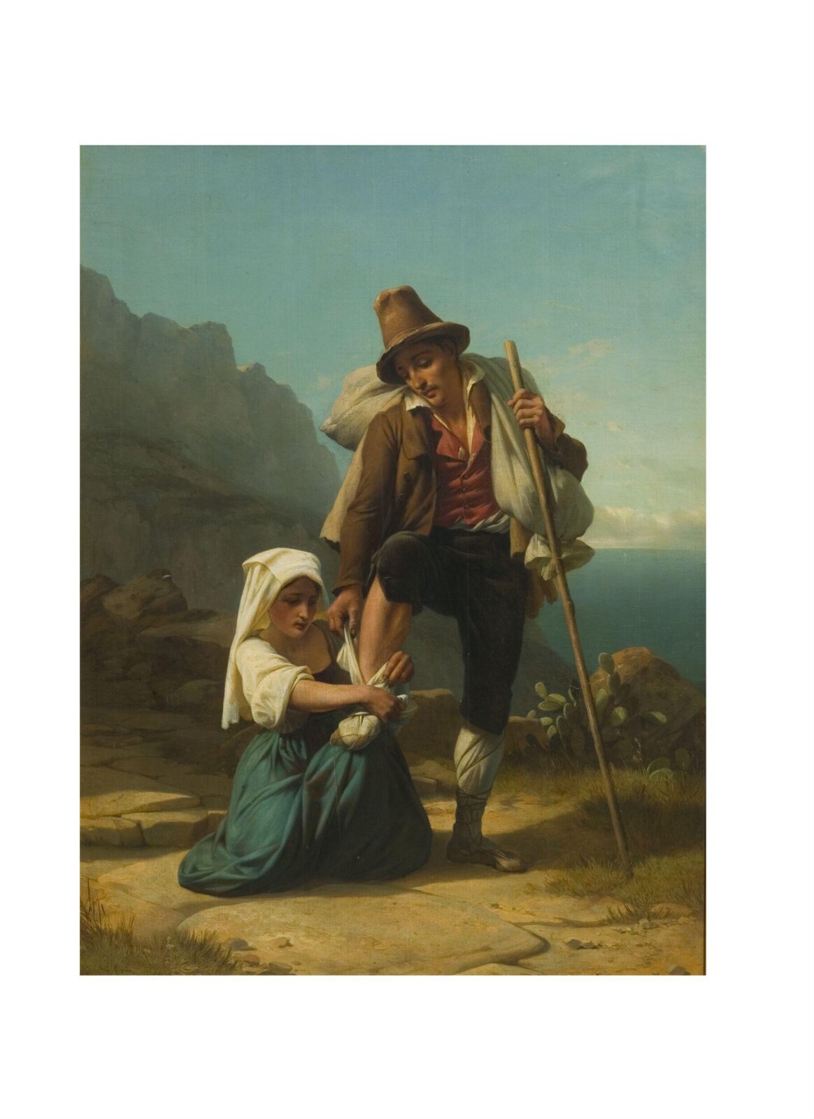 The Wounded Traveller Halting, Jean-Léonard Lugardon, mid 19th century