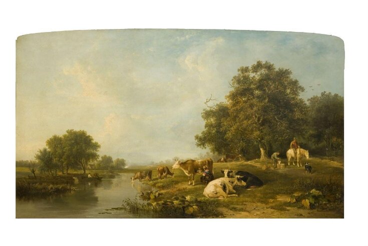 Landscape with cattle: milking time top image