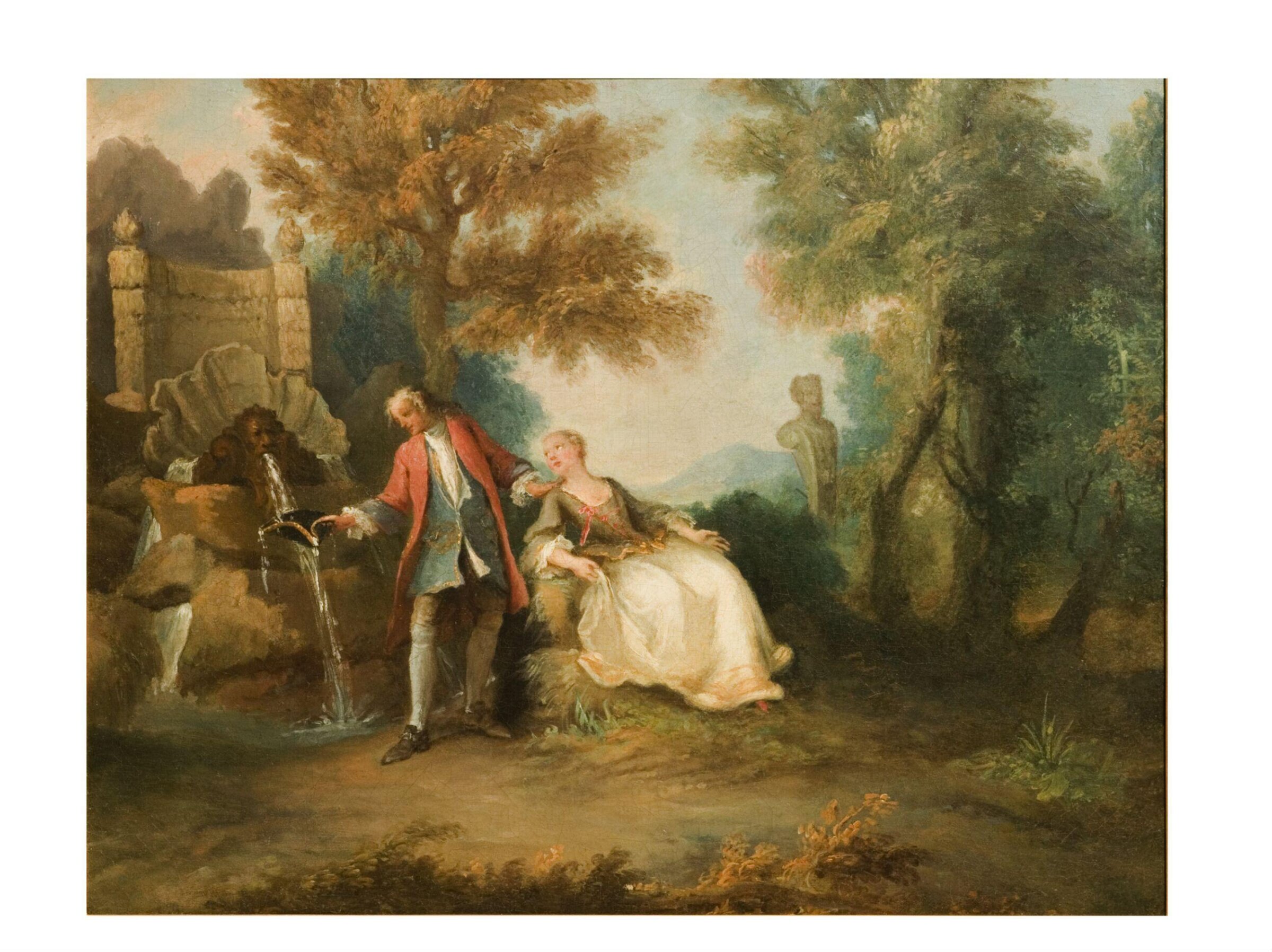 Lady Seated by a Fountain, Attended by a Gallant, Nicolas Lancret, mid 18th century