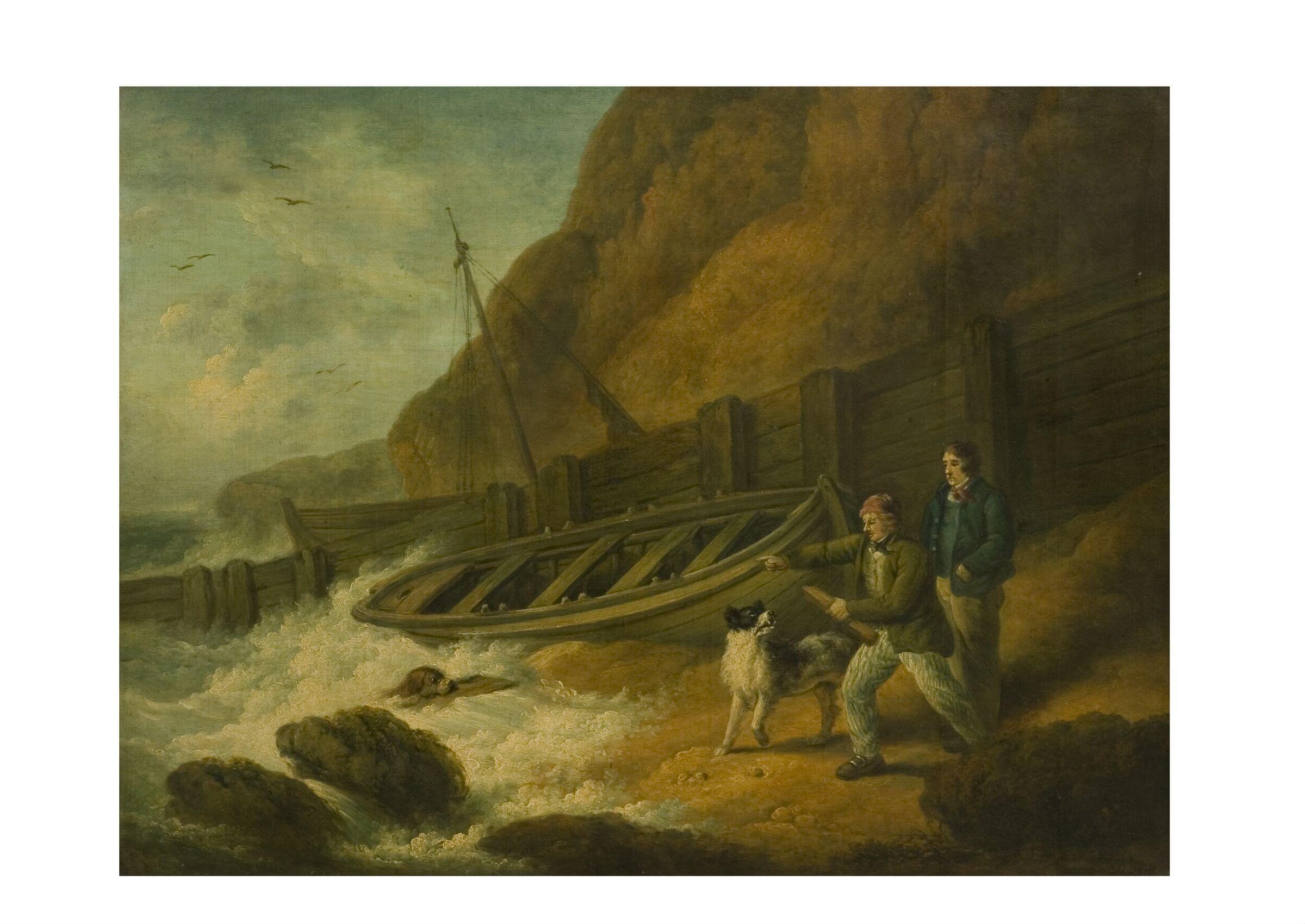 Beach scene, George Morland, late 18th century