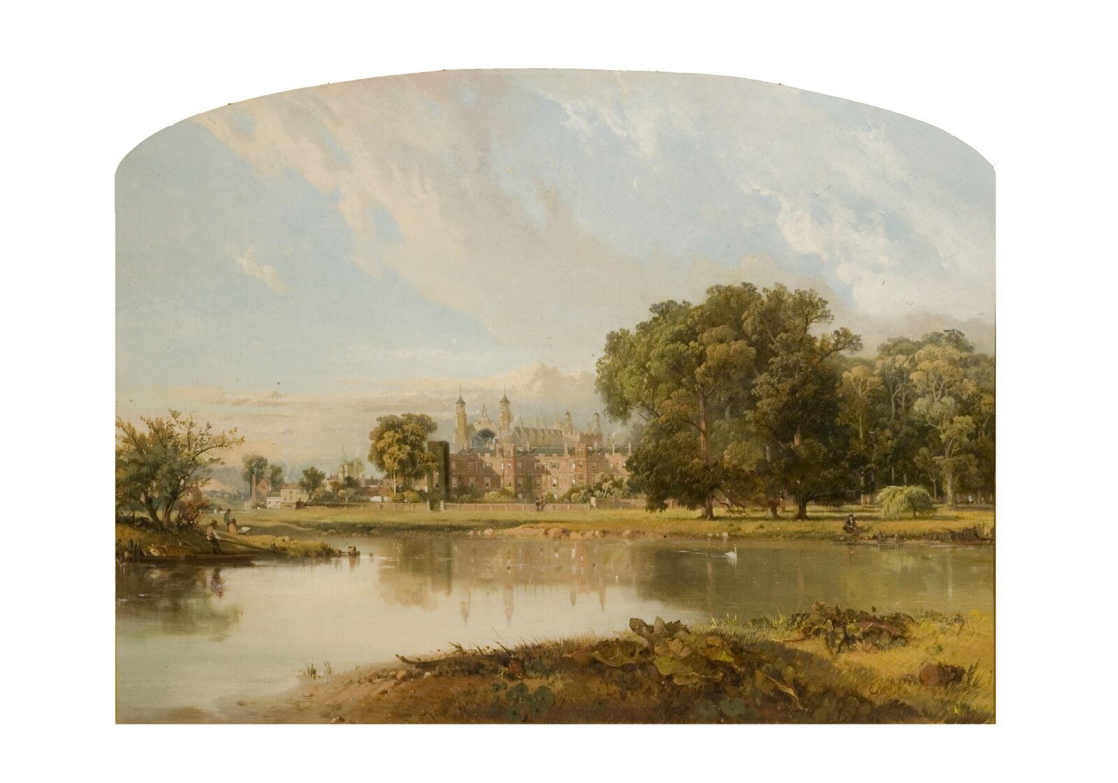 Eton College, from the Thames, Robert Hannah, mid 19th century