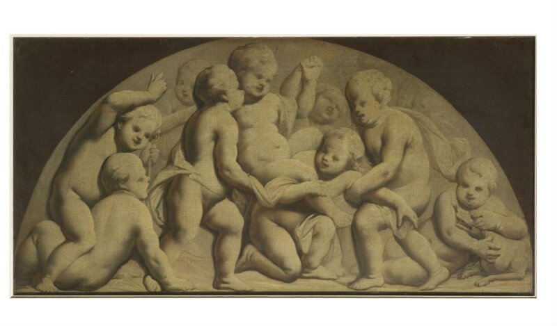 Group of putti carrying one of their companions