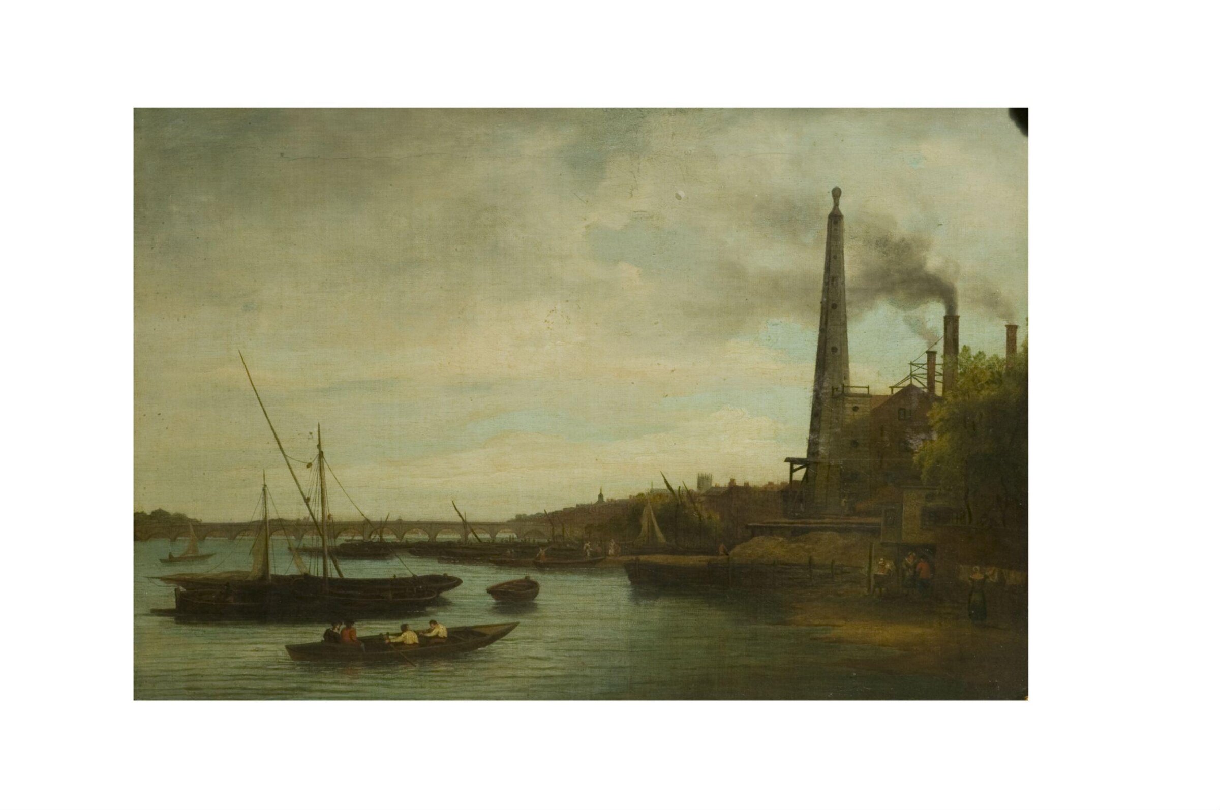 The Thames: the Strand shore and Westminster bridge, Samuel Scott, mid 18th century