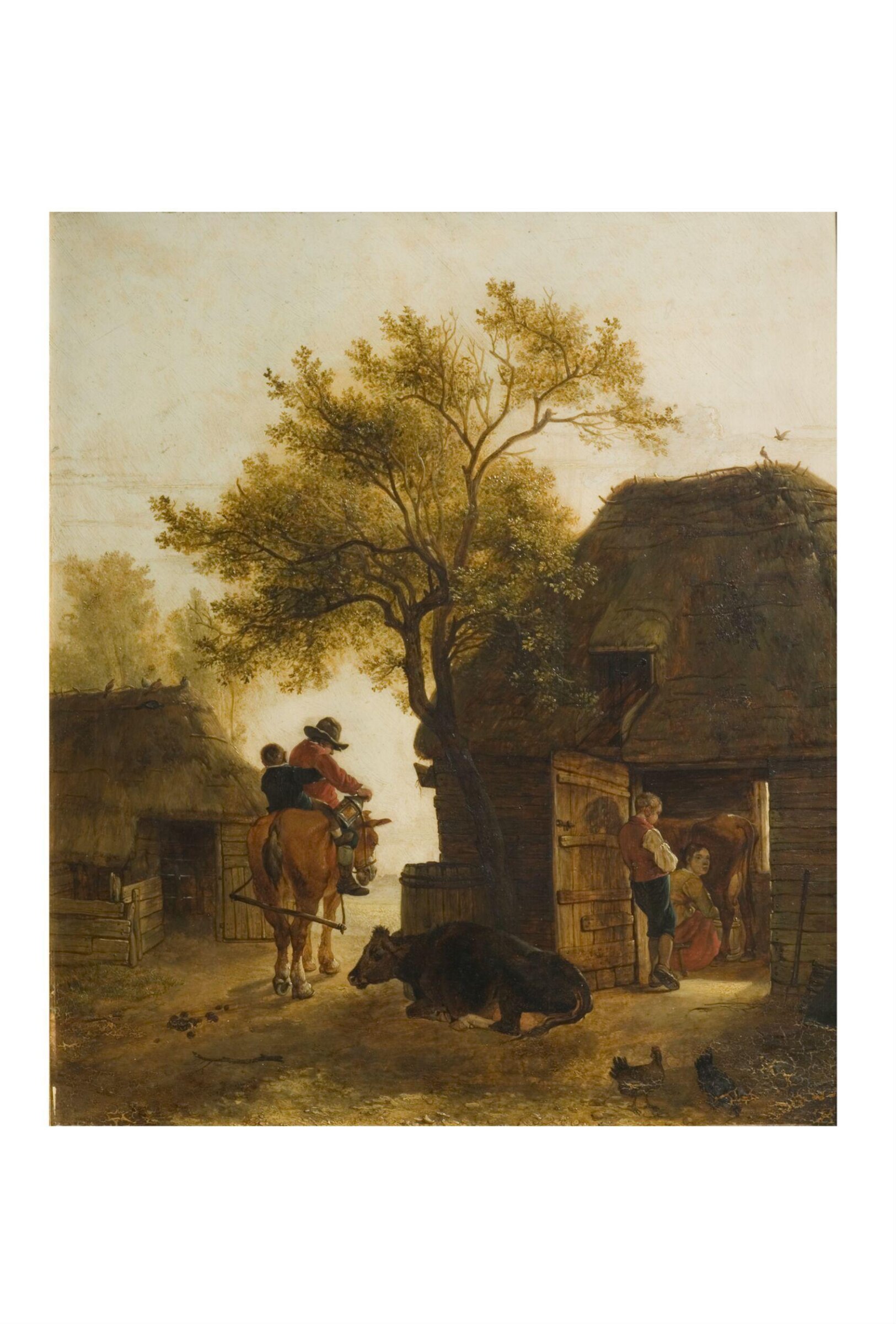 Farmyard: evening - milking time, James M. Burnet, ca. 1810-6