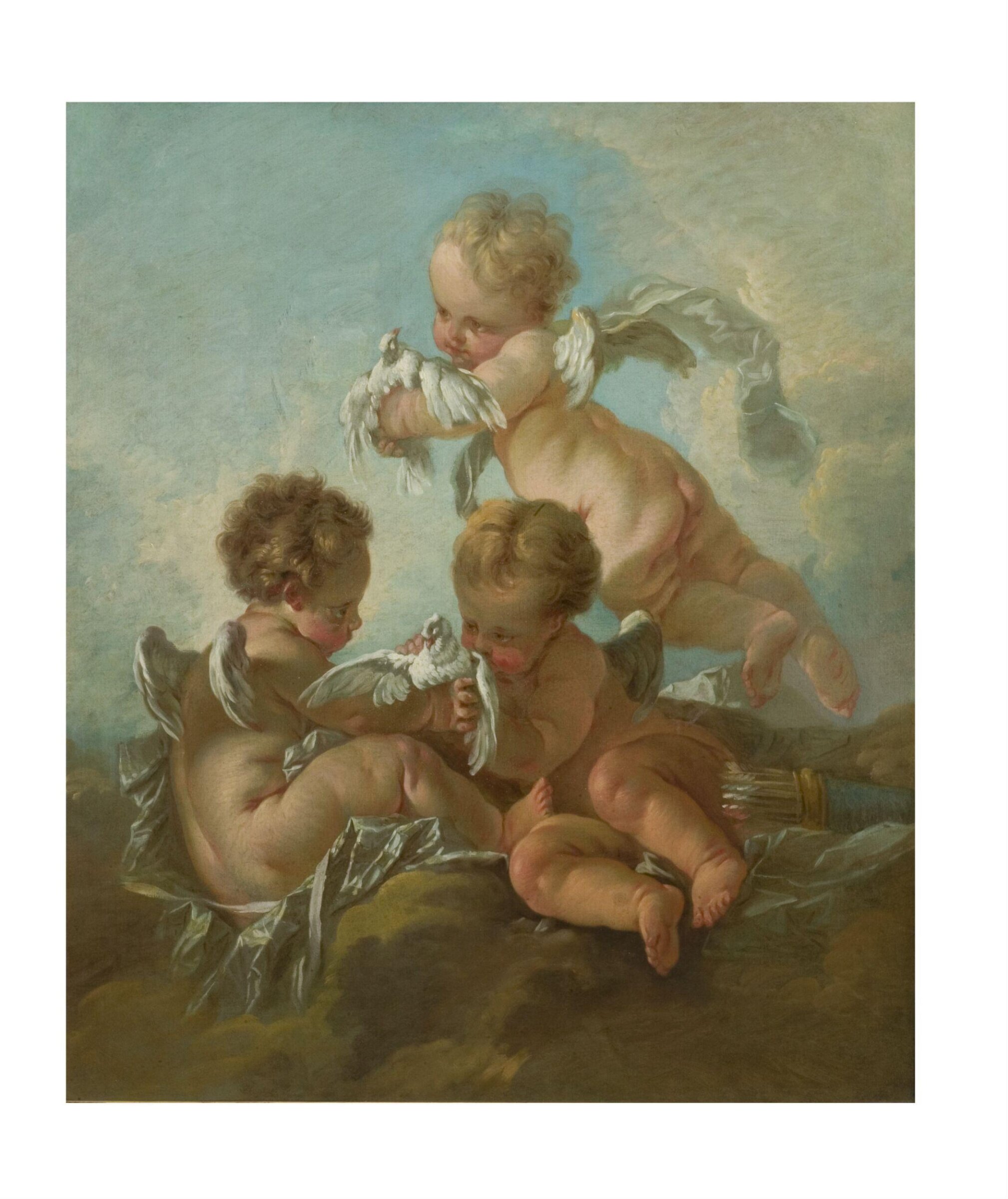 Air: Three Putti with Birds, after François Boucher, late 18th century-early 19th century